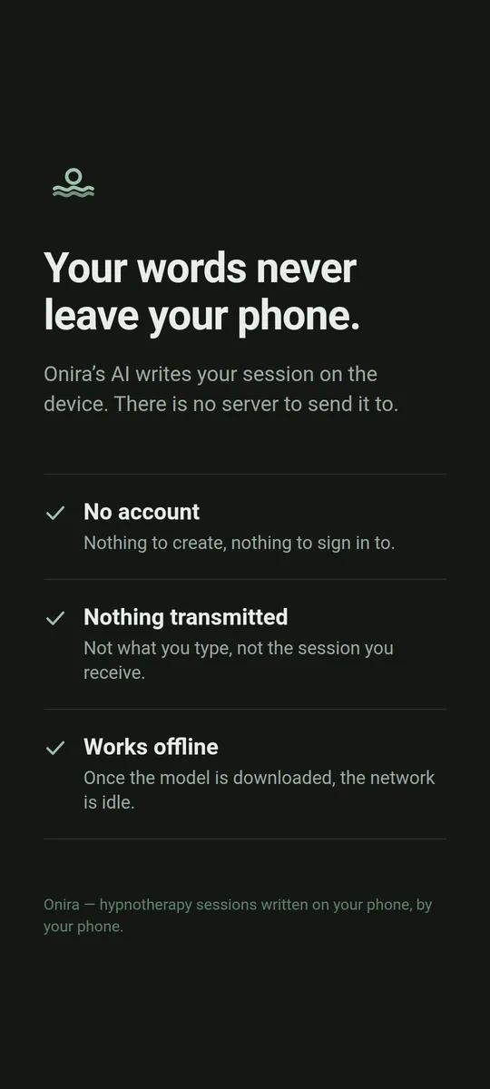 Nothing you type or receive leaves the phone