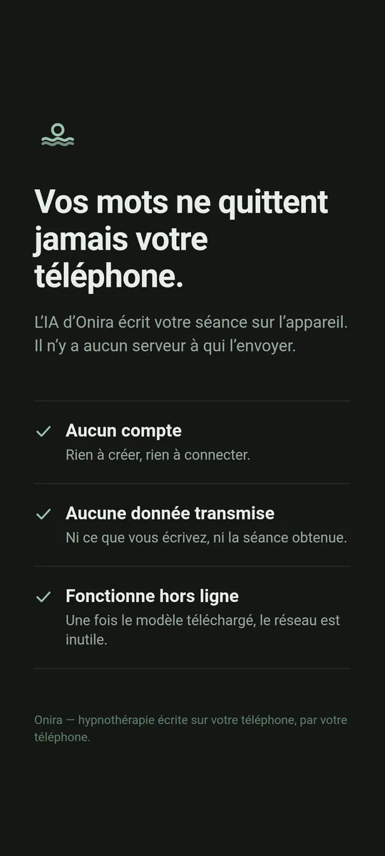 Rien de ce que vous écrivez ou recevez ne quitte le téléphone